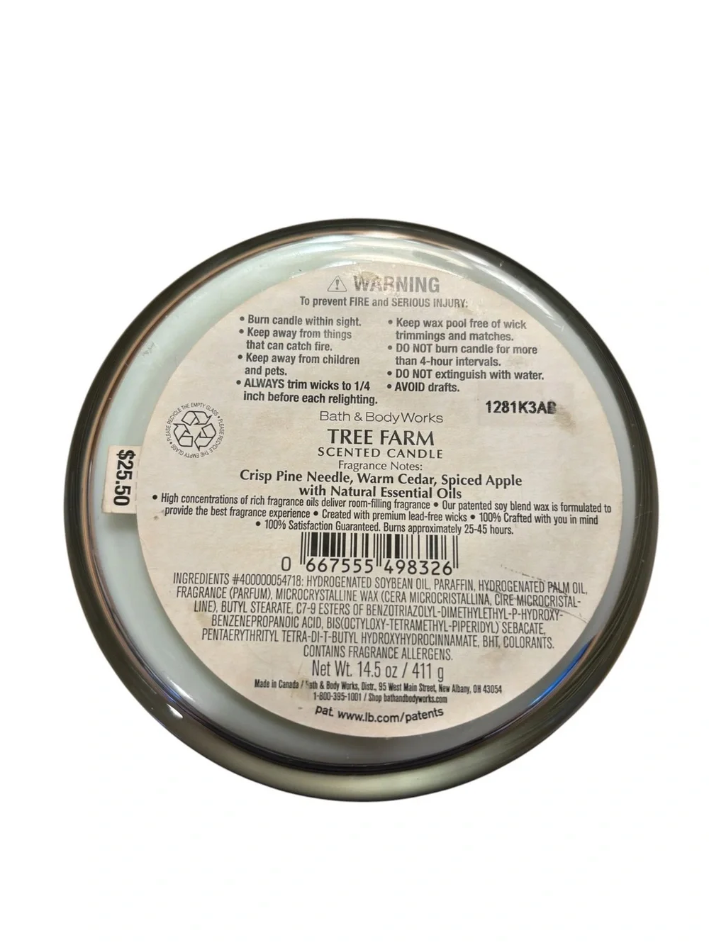 Bath & Body Works 3-Wick Scented Candle - Tree Farm